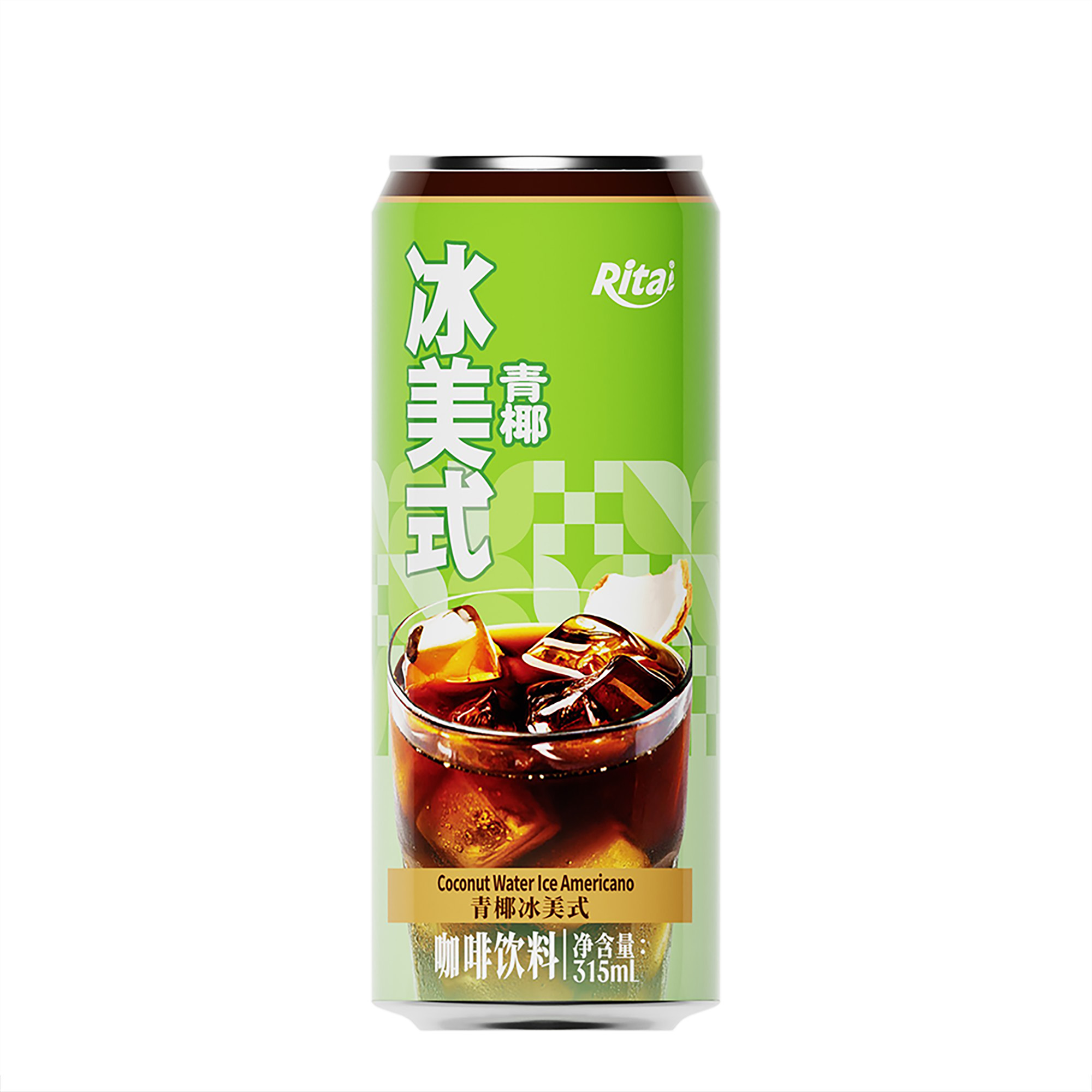 Americano Coffee Drink Green Coconut Flavor 315mL Sleek Can
